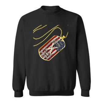 Army 10Th Mountain Division American Flag Dog Tag Sweatshirt | Mazezy