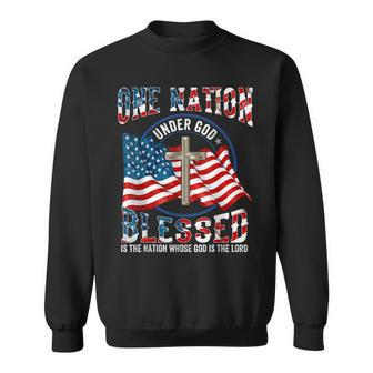 Awesome Usa Flag One Nation Under God Jesus Sweatshirt - Thegiftio UK