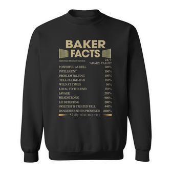 Baker Name Gift Baker Facts Sweatshirt - Seseable