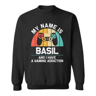 Basil Gift Name Personalized Funny Gaming Geek Birthday Sweatshirt | Mazezy