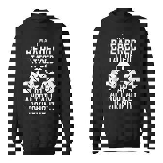 Bearded Tattoo Dad Beard Humor Funny Superhero Best Dad Sweatshirt - Thegiftio