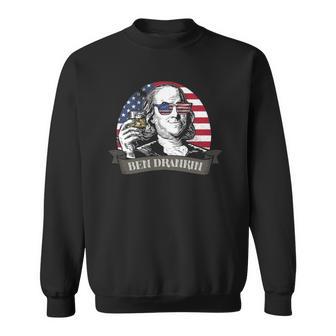 Ben Drankin Whiskey Funny 4Th Of July Pun American Flag Sweatshirt - Thegiftio UK