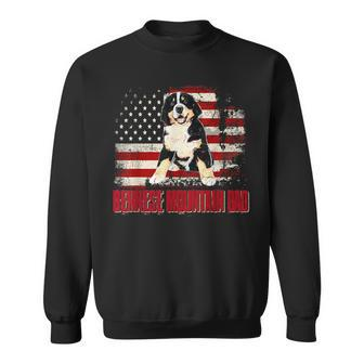 Bernese Mountain Dad American Flag 4Th Of July Dog Lovers V2 Sweatshirt - Seseable