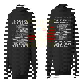 Best Boxer Dad Ever Dog Lover American Flag Gift V3 Sweatshirt - Thegiftio