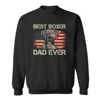 Best Boxer Dad Everdog Lover American Flag Gift Sweatshirt | Mazezy