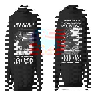 Best Dachshund Dad Ever American Flag 4Th Of July Weiner Dog Sweatshirt - Seseable