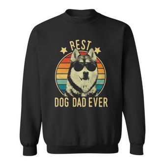 Best Dog Dad Ever Siberian Husky Fathers Day Gift Sweatshirt | Mazezy