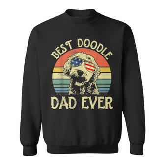 Best Doodle Dad Ever Goldendoodle American Flag 4Th Of July Sweatshirt - Seseable