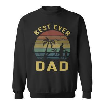 Best Ever Dad Retro Vintage Sunset Sweatshirt - Monsterry AU