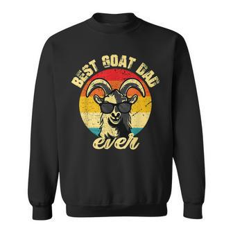 Best Goat Dad Ever Face Retro Vintage Sunset Sweatshirt - Monsterry CA