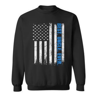 Best Uncle Ever Usa Flag Fathers Day Police Blue Line Sweatshirt - Thegiftio