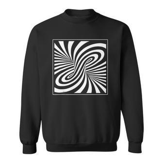 Black & White Vortex Optical Illusion Trippy Sweatshirt | Mazezy