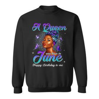 Black Queen Born In June Gemini Cancer Zodiac Birthday Sweatshirt | Seseable UK