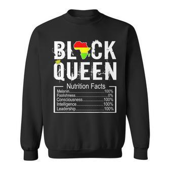 Black Queen Nutrition Facts Africa Melanin Black History Sweatshirt - Thegiftio UK