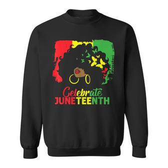 Black Women Messy Bun Juneteenth Celebrate Indepedence Day   Sweatshirt