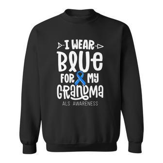 Blue Ribbon For Grandma Disease Als Awareness Family Cure Sweatshirt | Mazezy