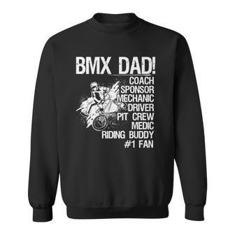 Bmx Dad Coach Sponsor Mechanic Driver On Back Classic Sweatshirt | Mazezy
