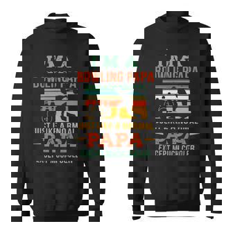 Bowling Papa T Retro Father Bowler Bowler Daddy Ball Bowling Bowler Sweatshirt - Seseable