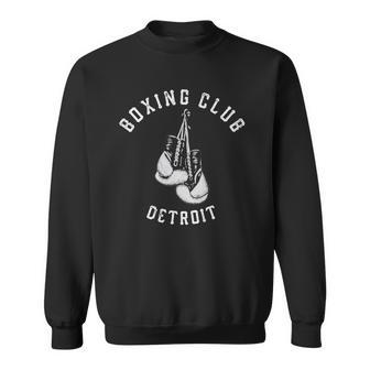 Boxing Club Detroit Distressed Gloves Sweatshirt | Mazezy