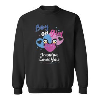 Boy Or Girl Grandpa Loves You Penguin Gender Reveal Party Sweatshirt - Thegiftio UK