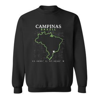 Brazil Campinas Coordinates Vintage Brazilian Sweatshirt | Mazezy