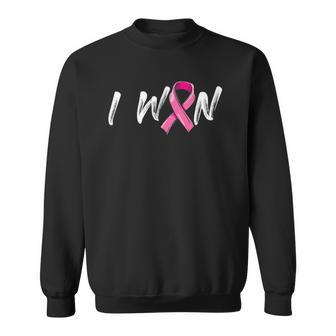 Breast Cancer Awareness I Won Pink Ribbon Survivor Sweatshirt | Mazezy