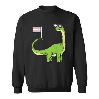 Brontosaurus Dinosaur Dino Lgbt Transgender Trans Pride Sweatshirt | Mazezy UK