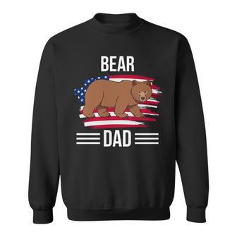 Brown Bear Us Flag 4Th Of July Fathers Day Bear Dad Sweatshirt - Seseable