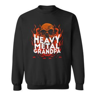 Brutal Heavy Metal Crew Heavy Metal Grandpa Skull On Flames Sweatshirt - Thegiftio UK