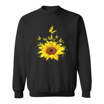 Butterflies Sunflower Smoke Sweatshirt | Mazezy