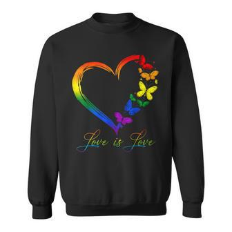 Butterfly Heart Rainbow Love Is Love Lgbt Gay Lesbian Pride  Sweatshirt