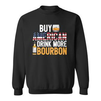 Buy American Drink More Bourbon Funny Whiskey Drinking Sweatshirt - Thegiftio UK