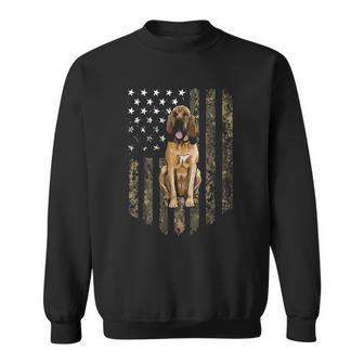 Camo American Flag Bloodhound 4Th Of July Usa Sweatshirt | Mazezy