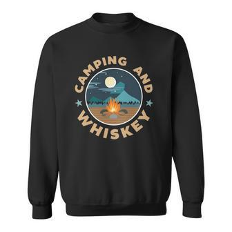 Camping Hiking Road Trip Camping And Whiskey Sweatshirt | Mazezy