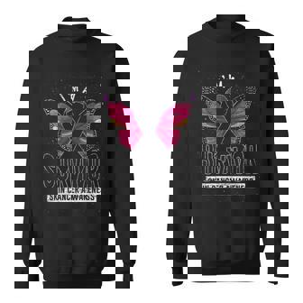 Cancer Survivor Butterfly Melanoma Awareness Skin Cancer Sweatshirt - Thegiftio