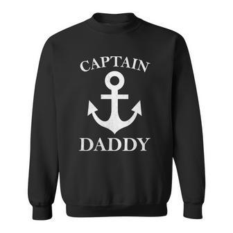 Captain Daddy Funny Anchor Sailing Fathers Gift Classic Sweatshirt - Thegiftio UK