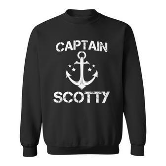Captain Scotty Funny Birthday Personalized Name Boat Gift Sweatshirt | Mazezy