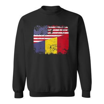 Chadian Roots Half American Flag Usa Chad Flag Sweatshirt | Mazezy DE