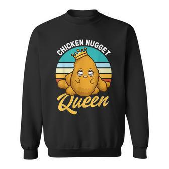 Chicken Nugget Queen Fried Food Lover Fast Food Retro Art Sweatshirt - Thegiftio UK