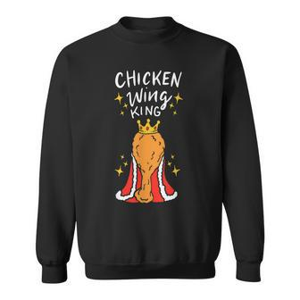 Chicken Wing King I Funny Royal Fast Food Fried Chicken Sweatshirt - Thegiftio UK