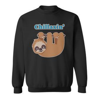 Chillaxin Cartoon Sloth Hanging In A Tree Sweatshirt | Mazezy
