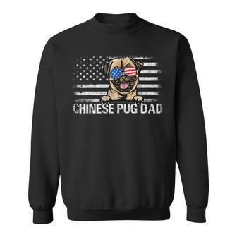 Chinese Pug Dad American Flag 4Th Of July Patriotic Gift Sweatshirt - Seseable