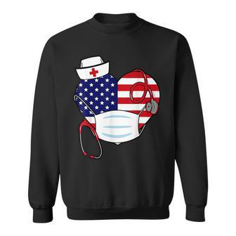 Christmas Nurse America Heart 4Th Of July Of Nurse Fun Sweatshirt | Seseable CA