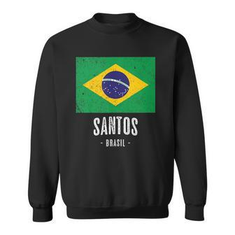 City Of Santos - Brazil Br Brazilian Flag Merch - Graphic Sweatshirt | Mazezy