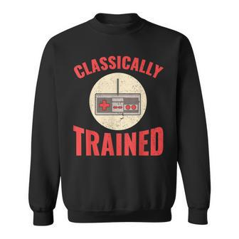 Classically Trained Controller Video Game Vintage Gamer Sweatshirt - Thegiftio UK