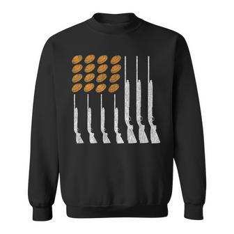 Clay Target Shooting Trap Skeet American Flag Patriotic Sweatshirt - Seseable