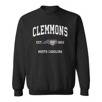 Clemmons North Carolina Nc Vintage American Flag Design Sweatshirt | Mazezy AU