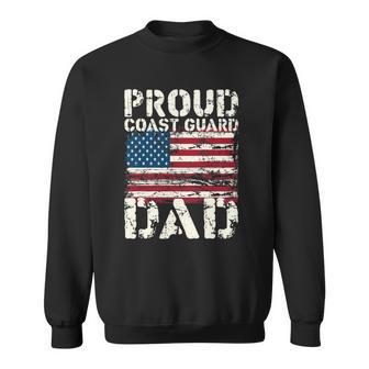 Coast Guard Dad Uscg Distressed Us American Flag Gift Sweatshirt | Mazezy