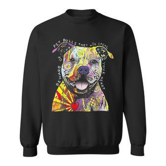 Colorful Baby Pit-Bull Terrier Lover Dad Mom Funny Kidding T-Shirt Sweatshirt - Seseable