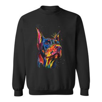 Colorful Doberman Dog Love-R Dad Mom Boy Girl Funny Sweatshirt - Thegiftio UK
